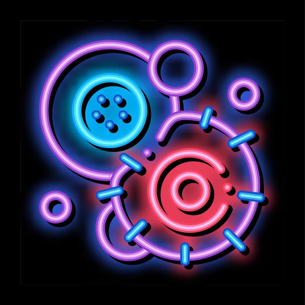 cancer- stam cell patogen element neon glöd ikon illustration vektor