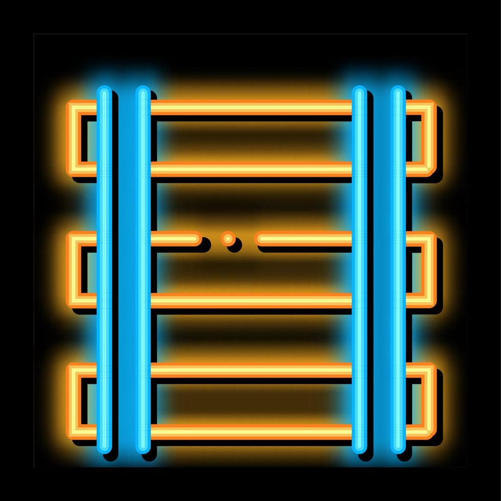 eisenbahngleis neonglühen symbol illustration vektor