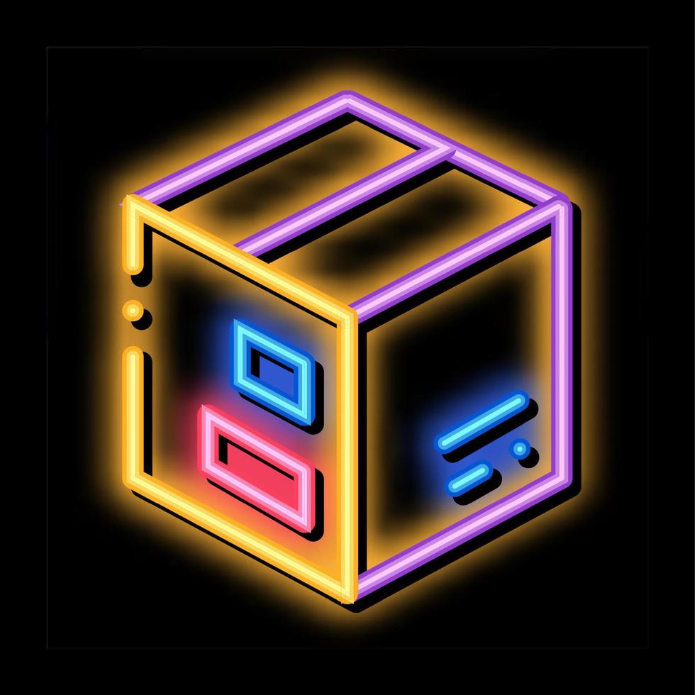 transportkarton neonglühen symbol illustration vektor