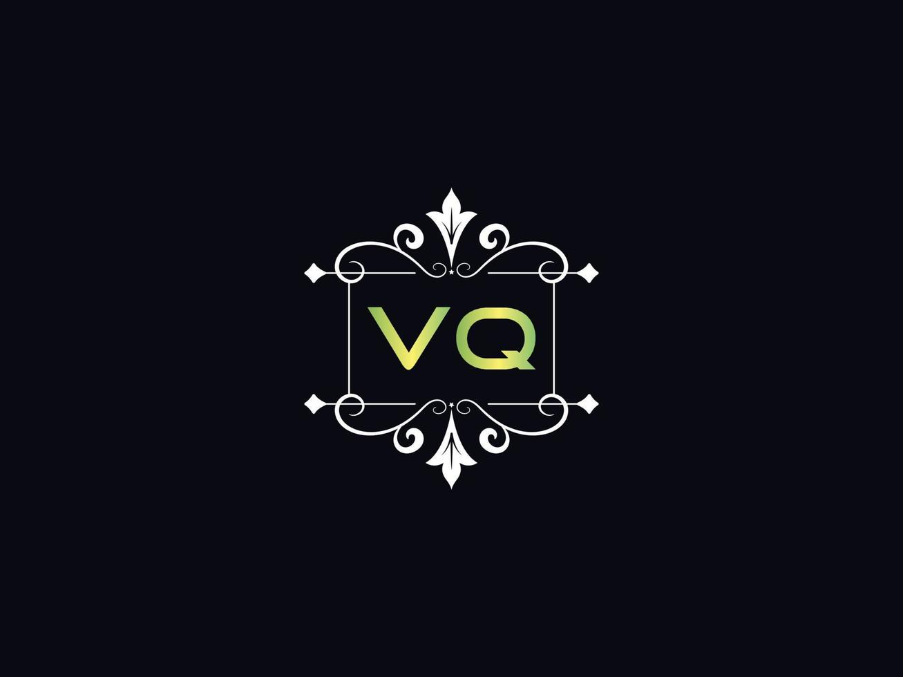 einfacher vq-Logo-Buchstabe, großer vq-Luxus-Logo-Symbolvektor vektor