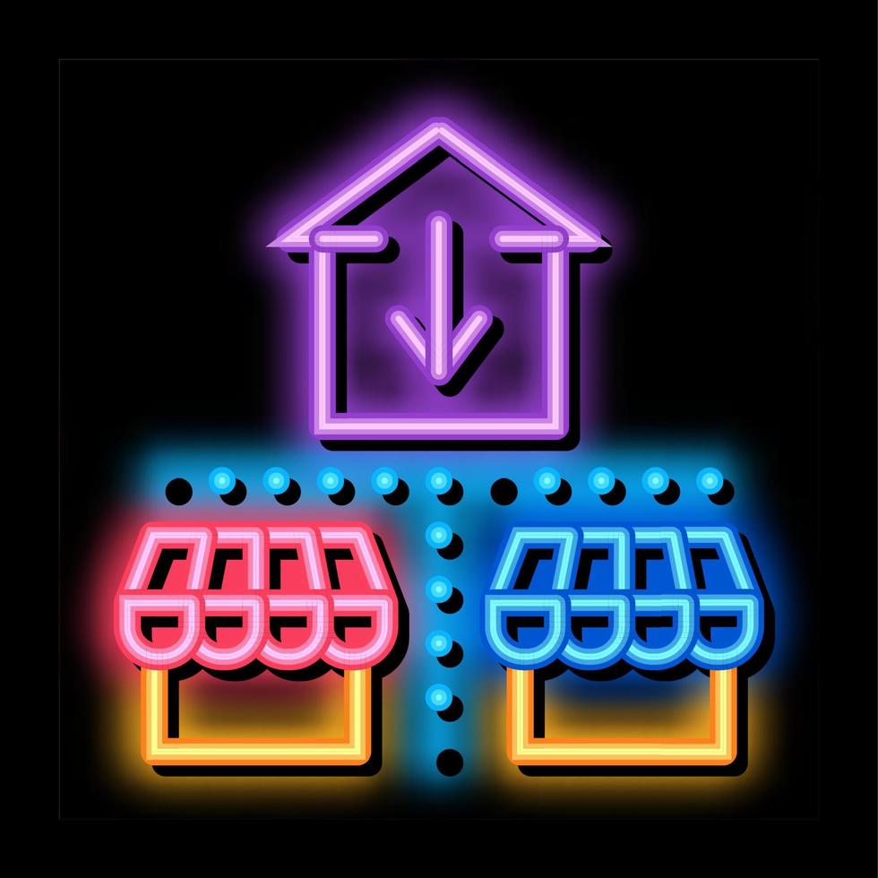 business shop wettbewerb neonglühen symbol illustration vektor