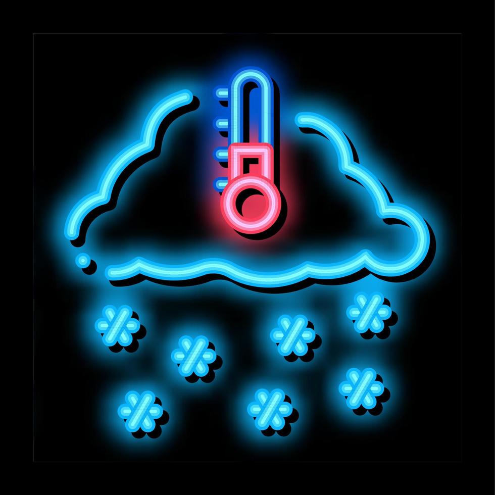 winter niedrige temperatur und schnee neon glühen symbol illustration vektor