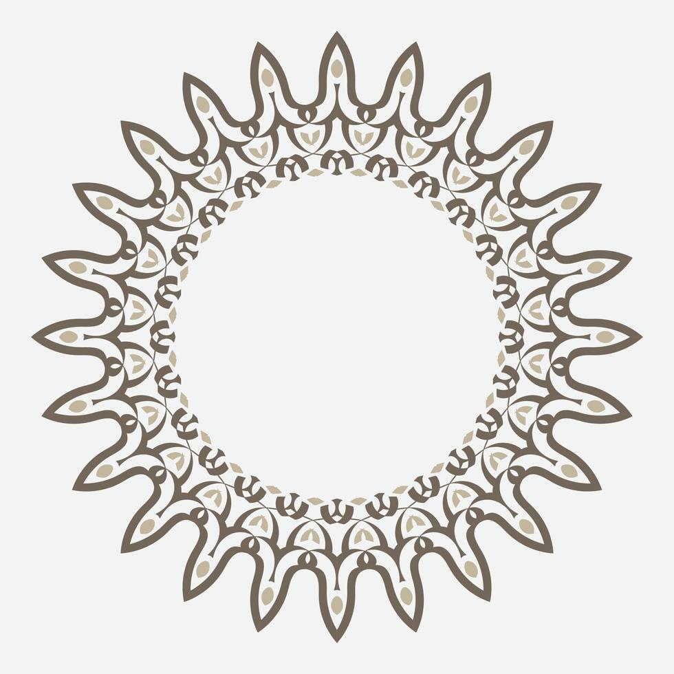 kostenloser dekorativer runder Rahmen für Design mit floralem Ornament. Kreisrahmen. vorlage zum drucken von postkarten, einladungen, büchern, für textilien, gravieren, holzmöbel, schmieden. Vektor