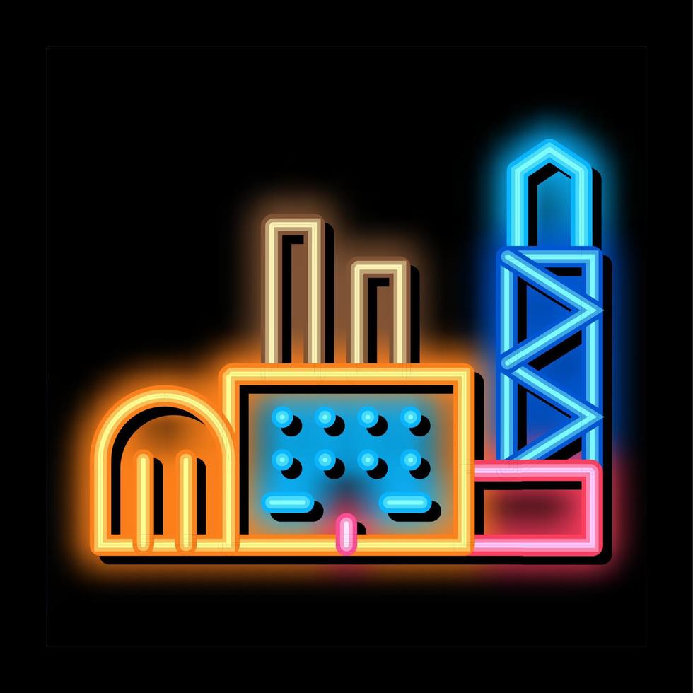 kraft station neon glöd ikon illustration vektor