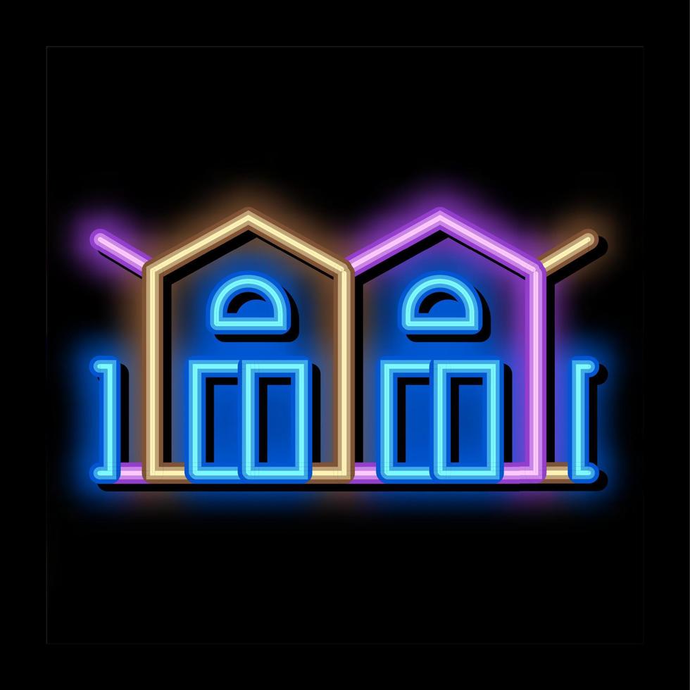 Garagennetz-Neonglühen-Symbolillustration vektor