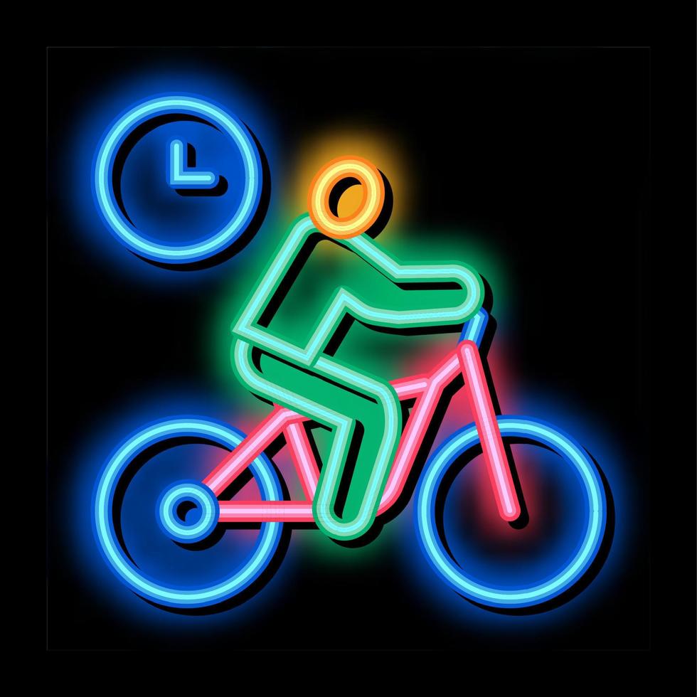 begrenzte radfahrzeit neonglühen symbol illustration vektor