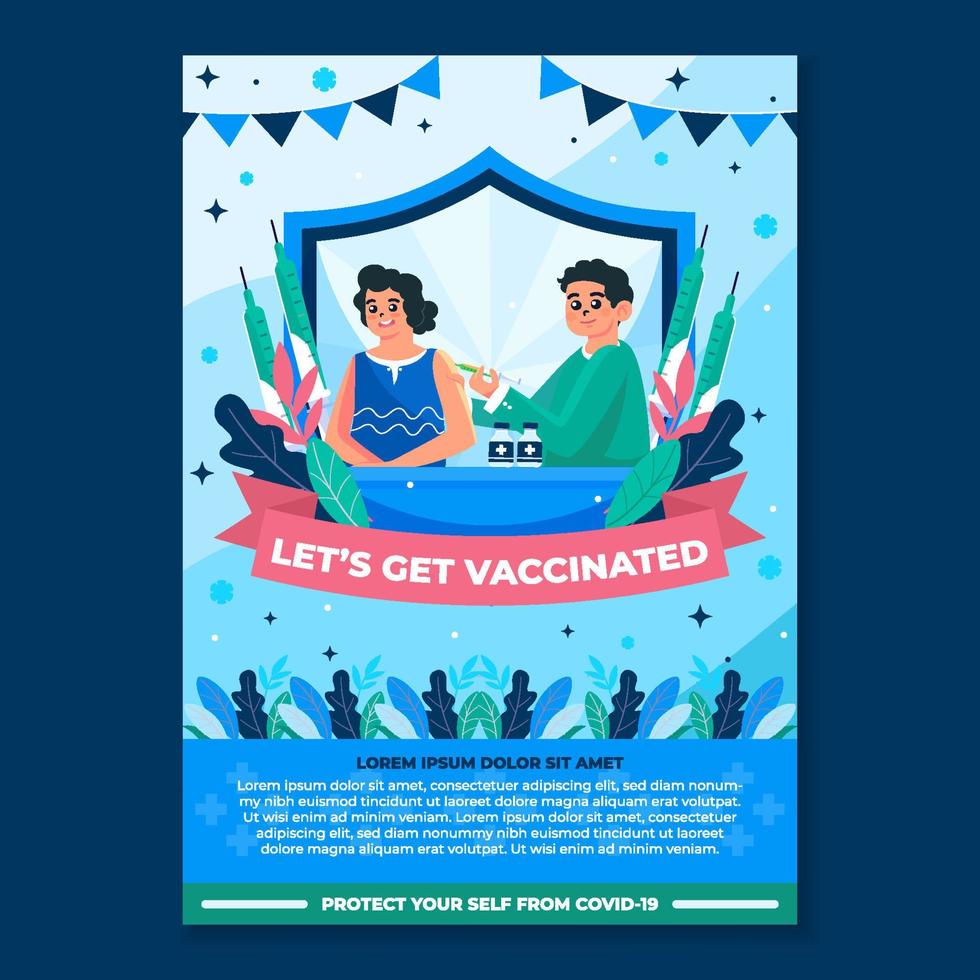 Ankündigungsplakat für Impfungen im öffentlichen Dienst vektor