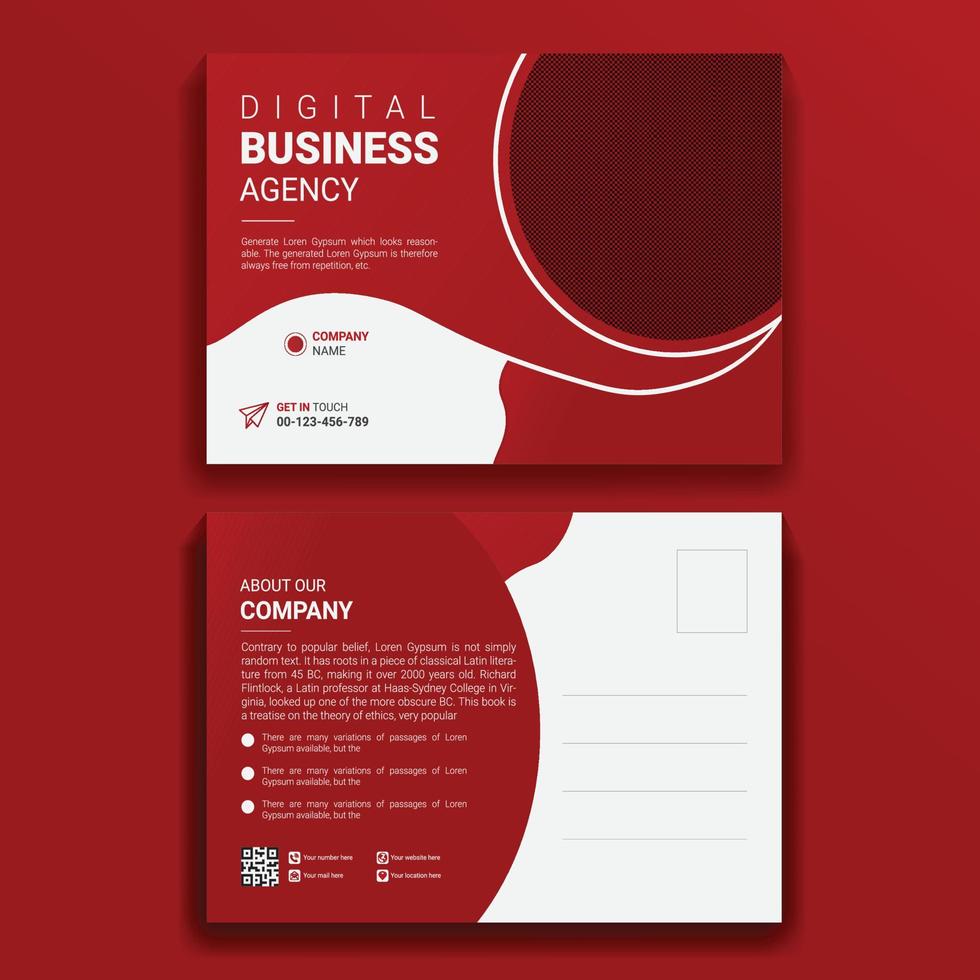 kreatives professionelles Business und Corporate Gradient Post Card Design Template vektor