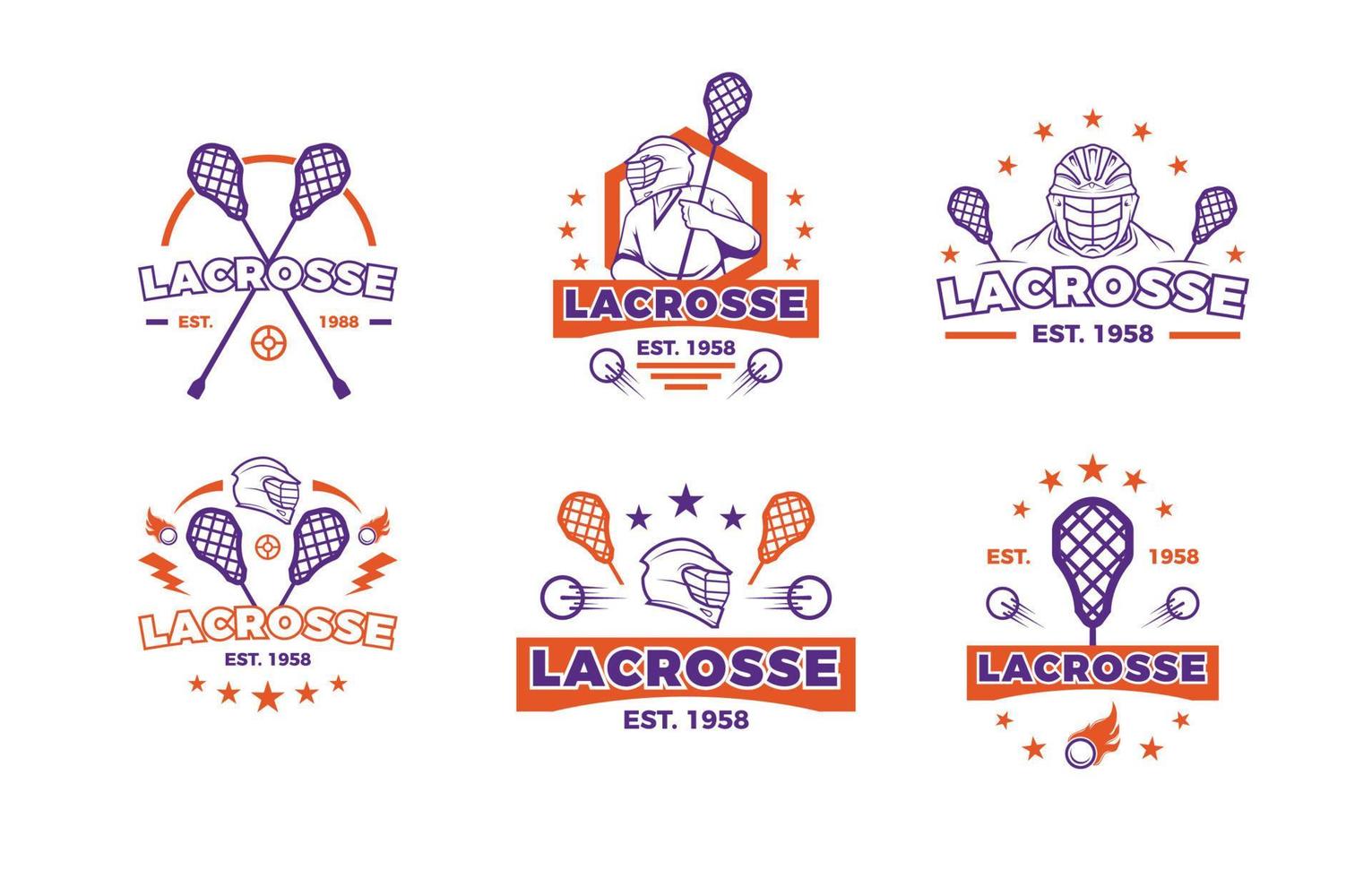Lacrosse-Sport-Logo-Set vektor