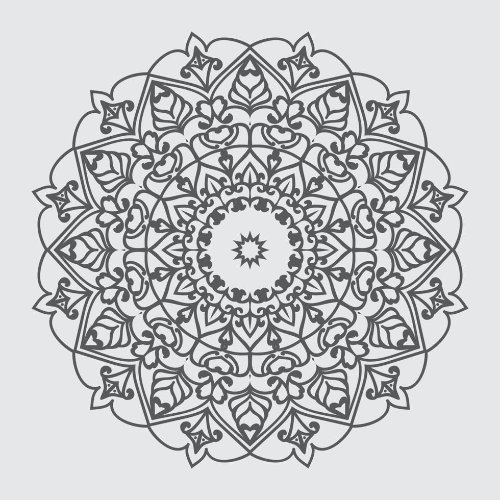 lätt mandala blomma, svart geometrisk patten, färg sida på vit bakgrund.lätt mandala, mandala blomma färg på vit bakgrund vektor