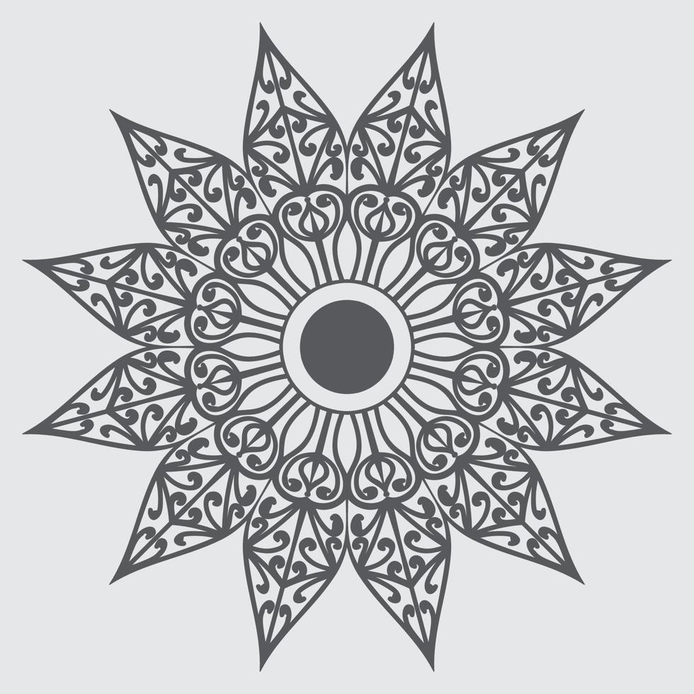 Einfache Mandala-Blume, schwarzes geometrisches Patten, Malseite auf weißem Hintergrund. Einfaches Mandala, Mandala-Blumenfärbung auf weißem Hintergrund vektor