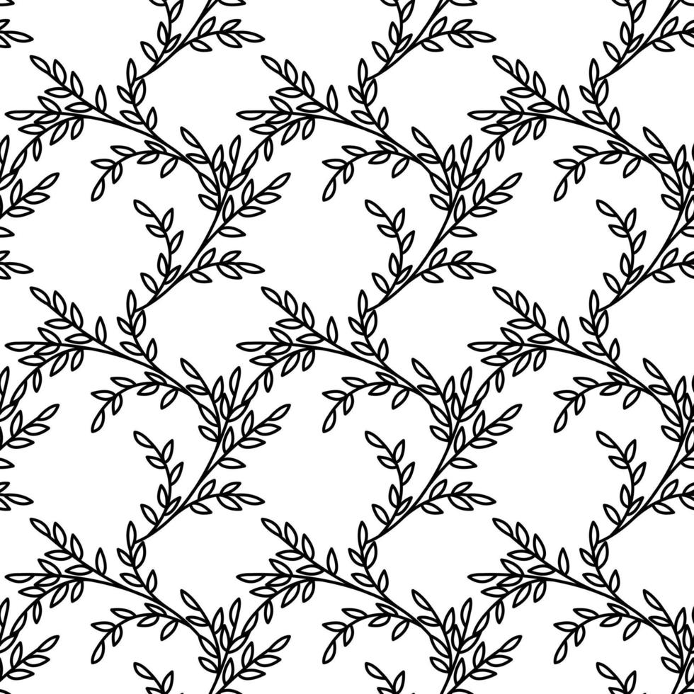 Vektor-Illustration eines nahtlosen Blattmusters. floraler organischer Hintergrund. Blattstruktur im Doodle-Stil gezeichnet vektor