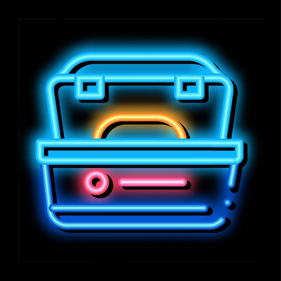 lådor brickor neon glöd ikon illustration vektor