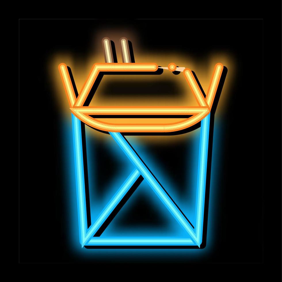 essen zum mitnehmen neonglühen symbol illustration vektor