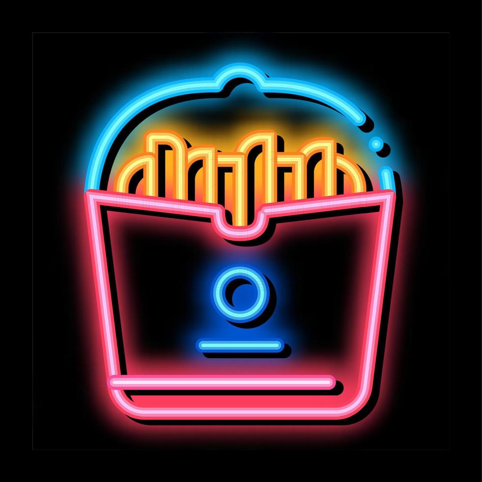 franska frites neon glöd ikon illustration vektor