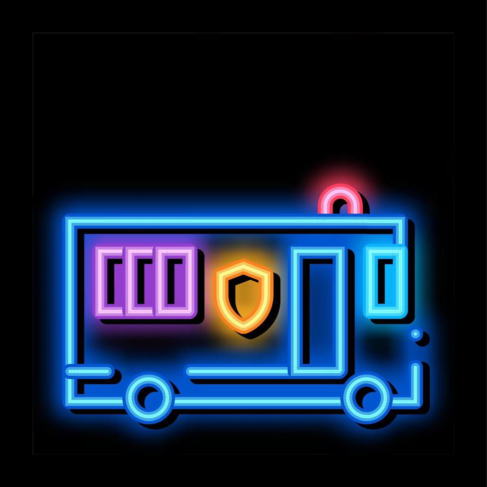 mobil buss neon glöd ikon illustration vektor