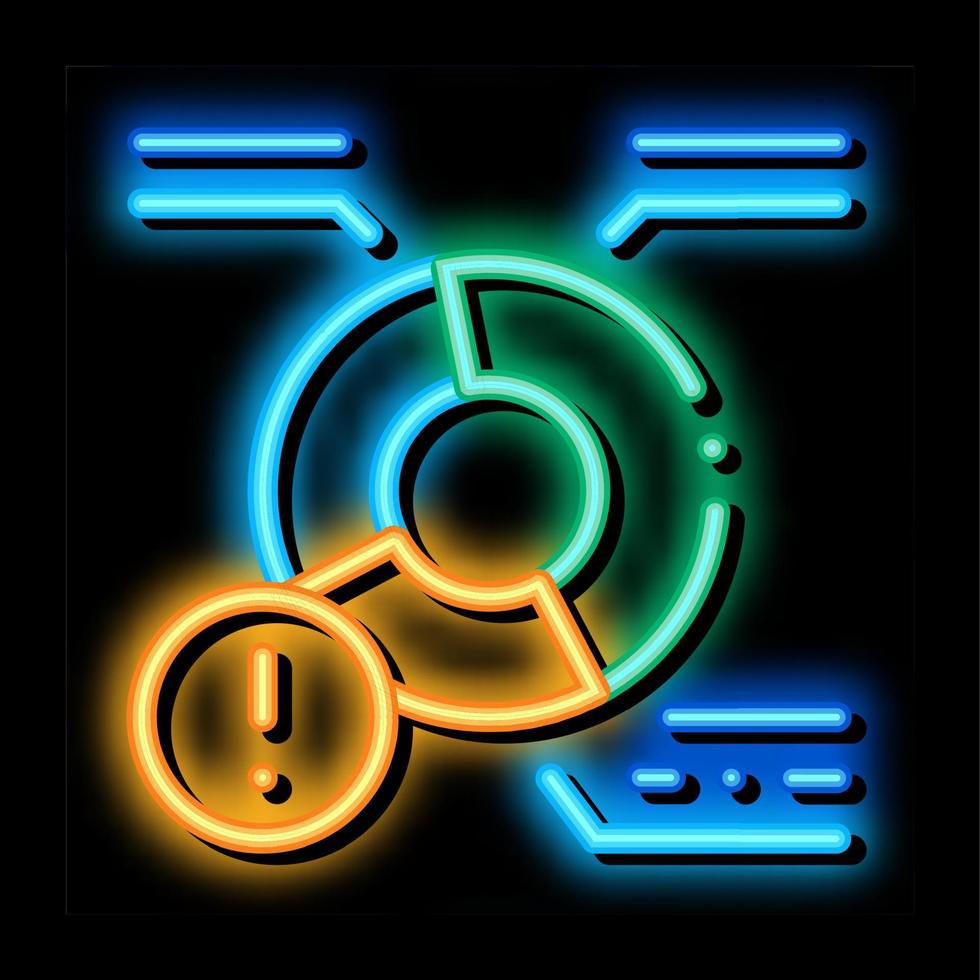 paj Diagram fel neon glöd ikon illustration vektor
