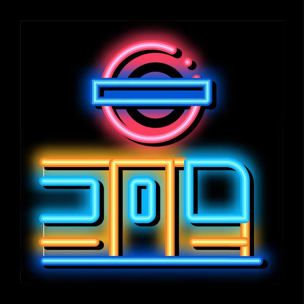 stängd metro dörrar neon glöd ikon illustration vektor