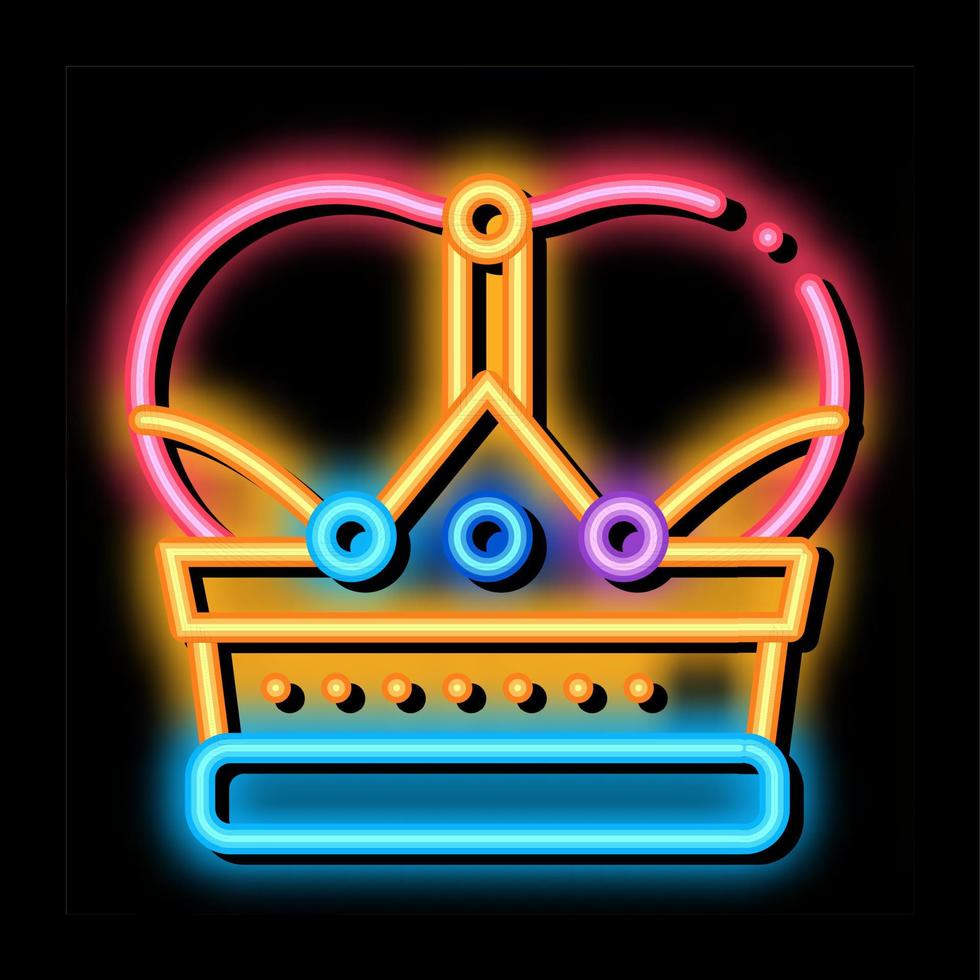königliche krone neonglühen symbol illustration vektor