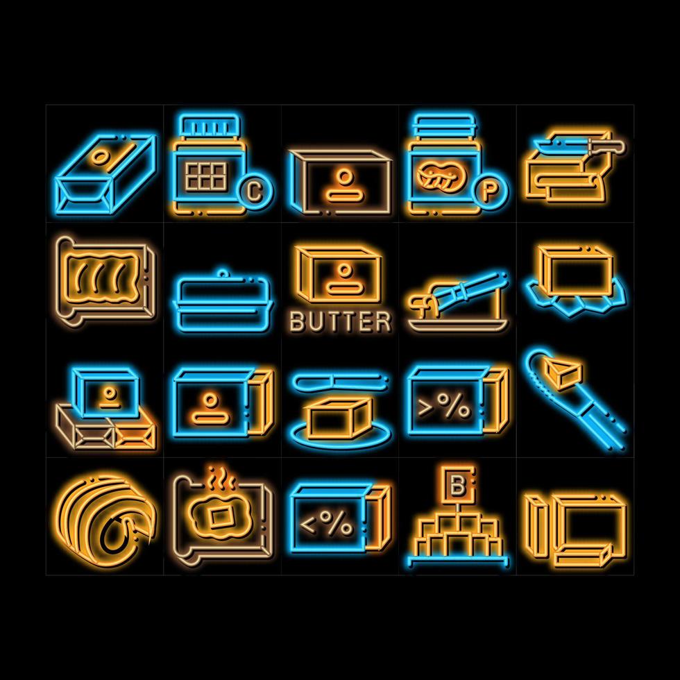 butter oder margarine neonglühen symbol illustration vektor