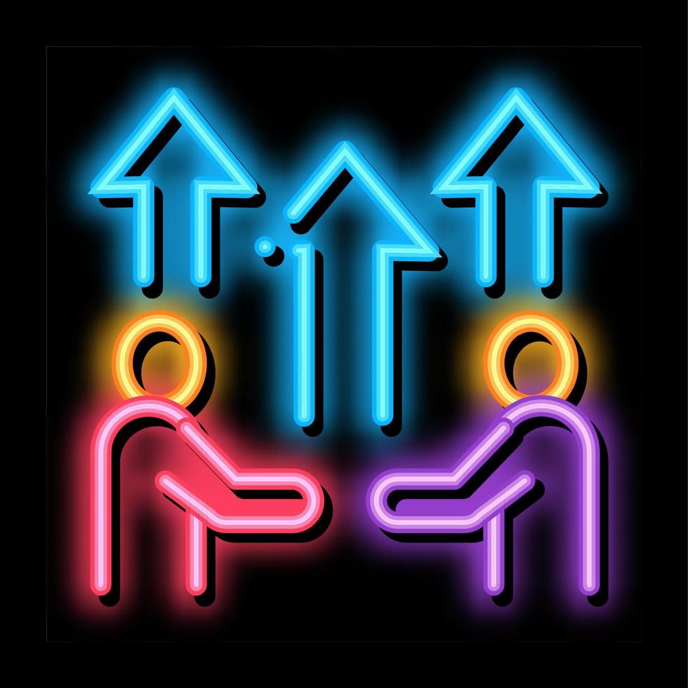 växande upp företag neon glöd ikon illustration vektor