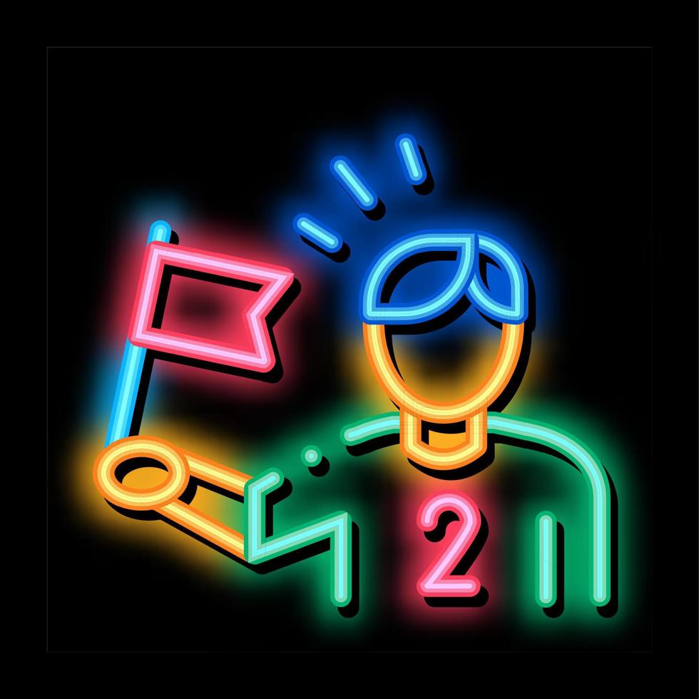 häkchen fan neon glühen symbol illustration vektor