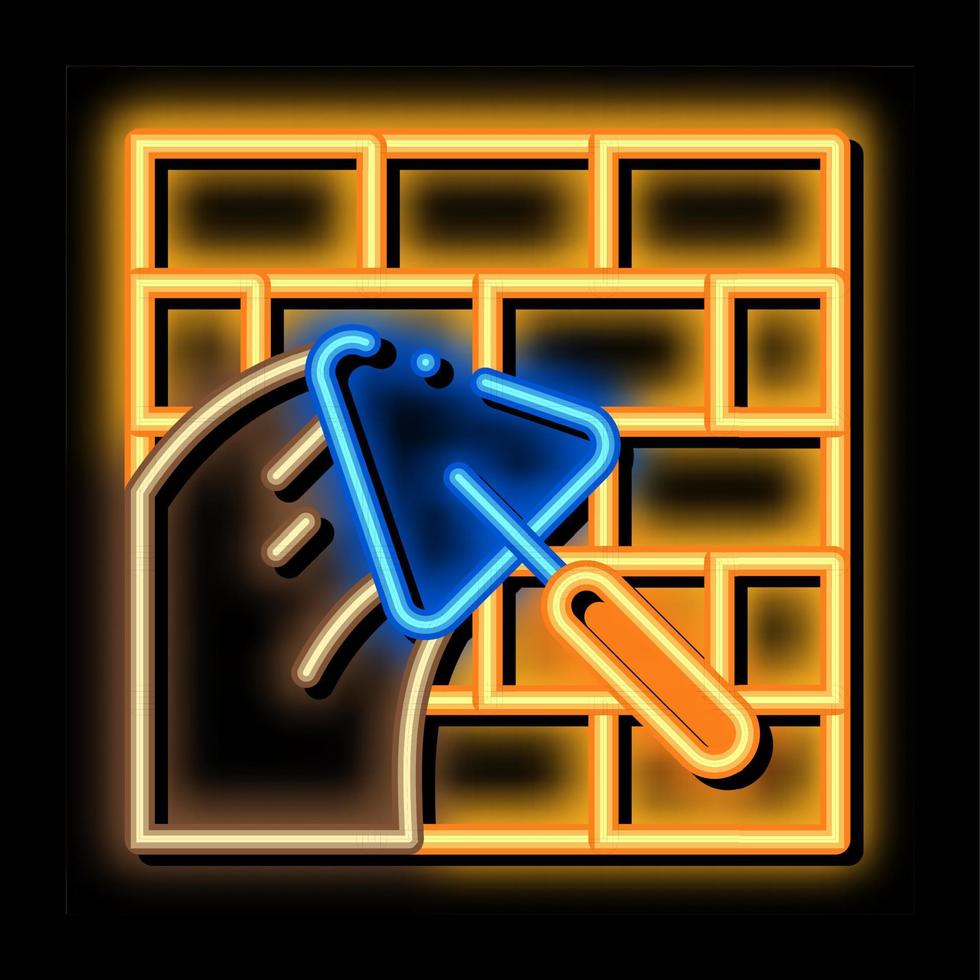 spachtel wand neonglühen symbol illustration vektor