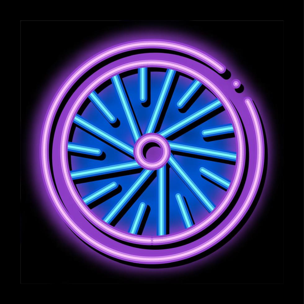 cykel hjul neon glöd ikon illustration vektor