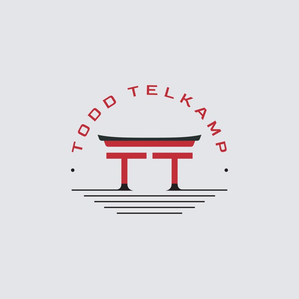 japansk toriien Port logotyp årgång vektor illustration design