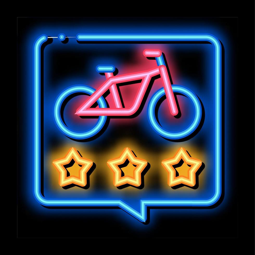 sternbewertung bike-sharing-dienste neonglühen symbol illustration vektor