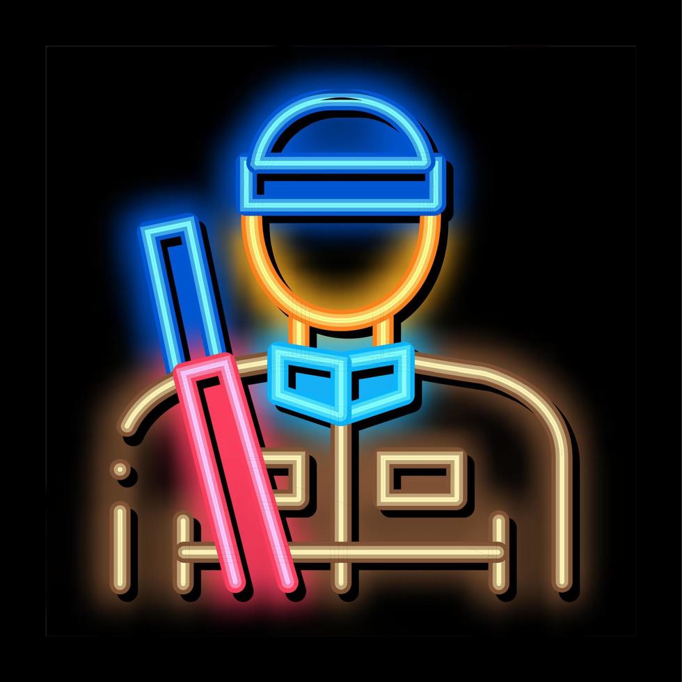 jägare silhuett neon glöd ikon illustration vektor