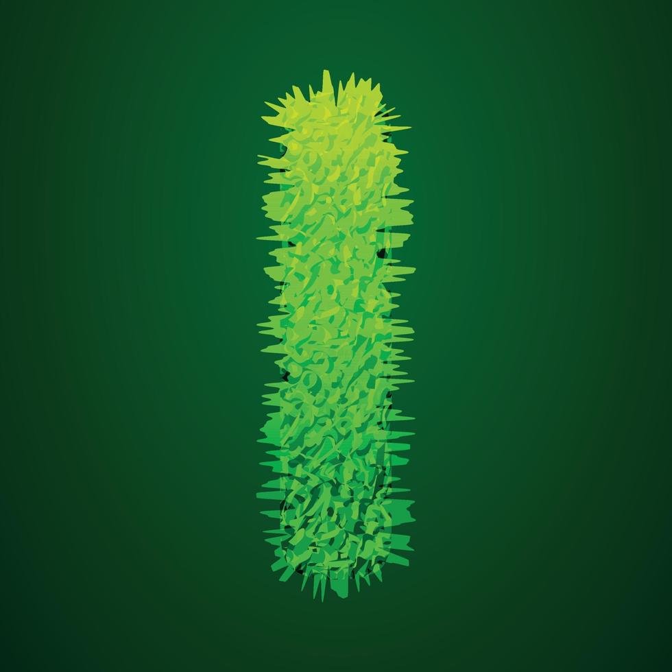 gräs- 3d illustration av brev jag vektor