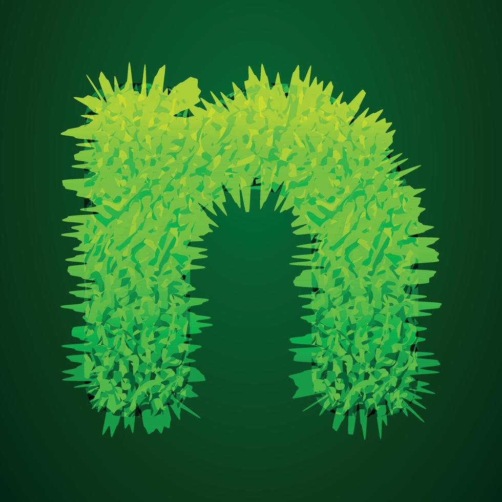 gräs- 3d illustration av små brev n vektor