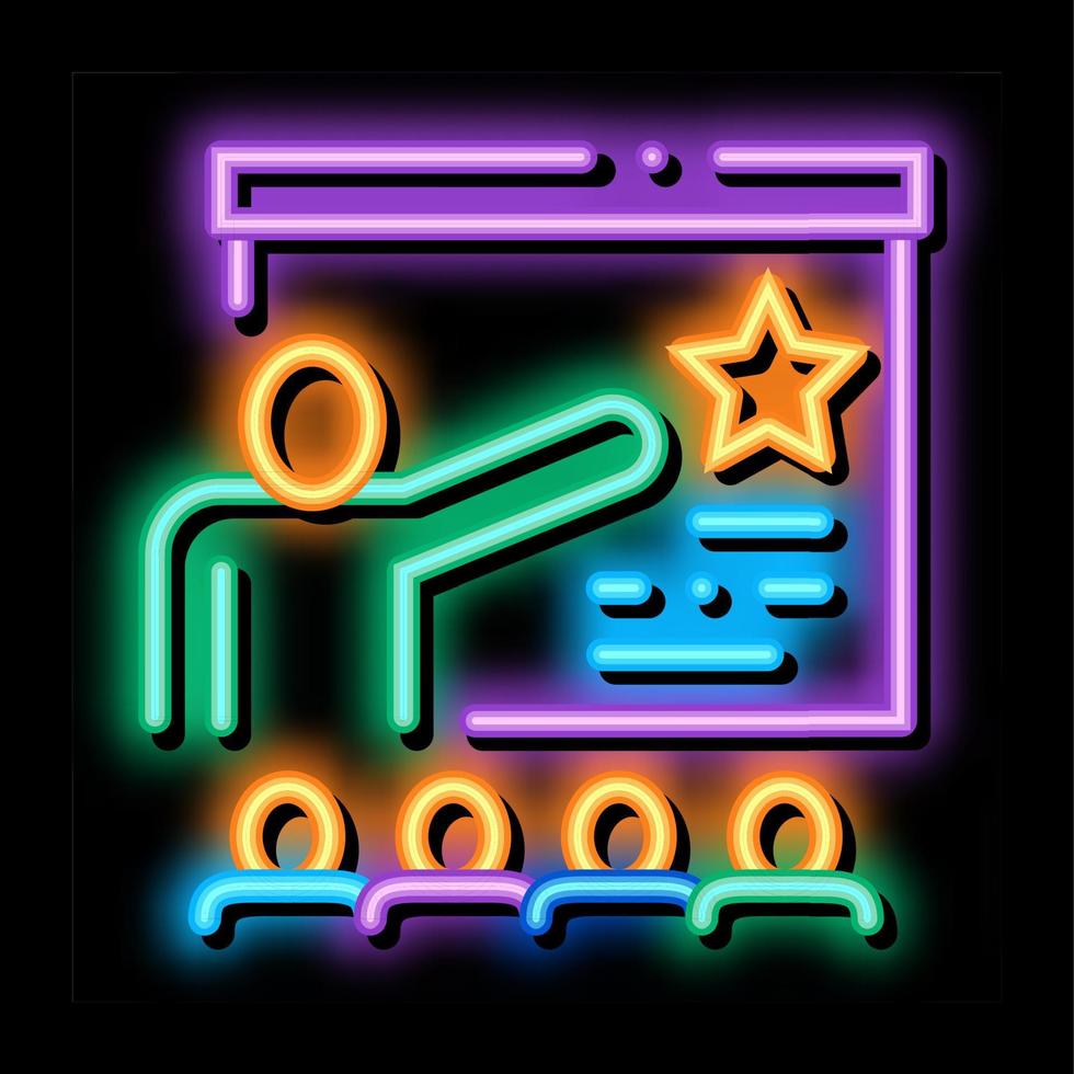 arbeitsentwicklungstraining neonglühen symbol illustration vektor