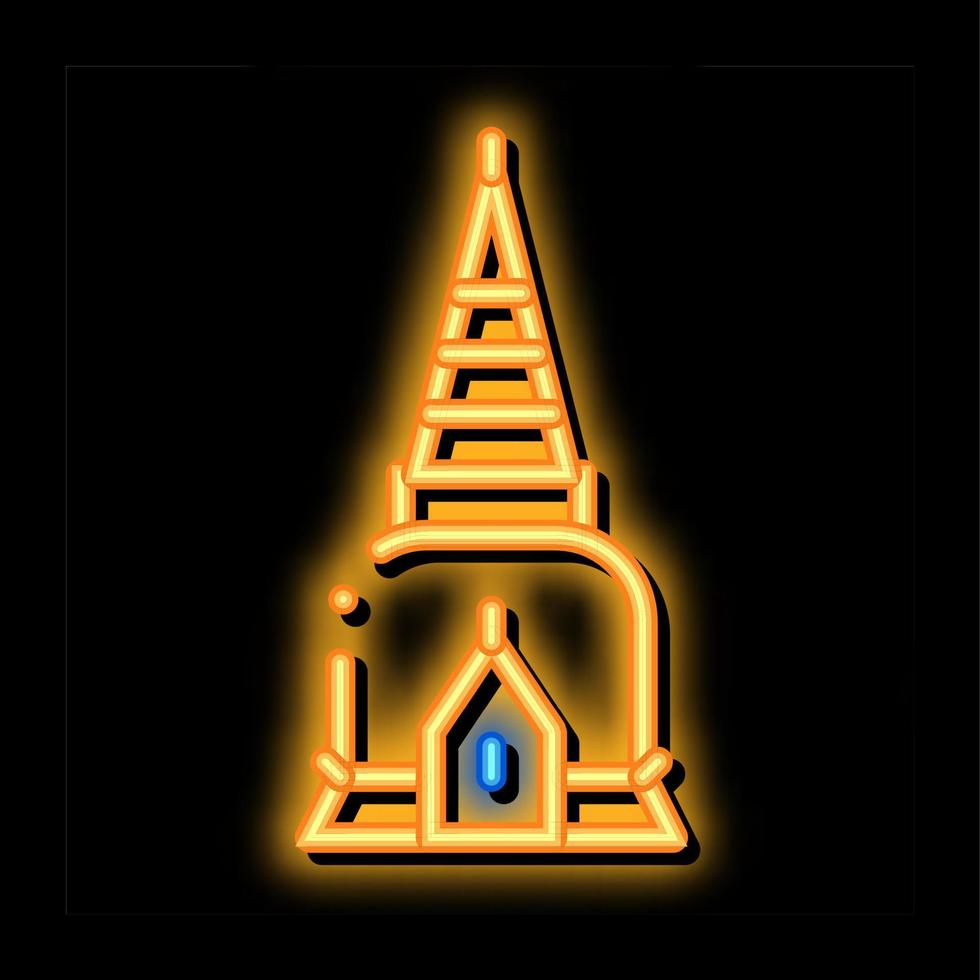 thailand religion torn neon glöd ikon illustration vektor