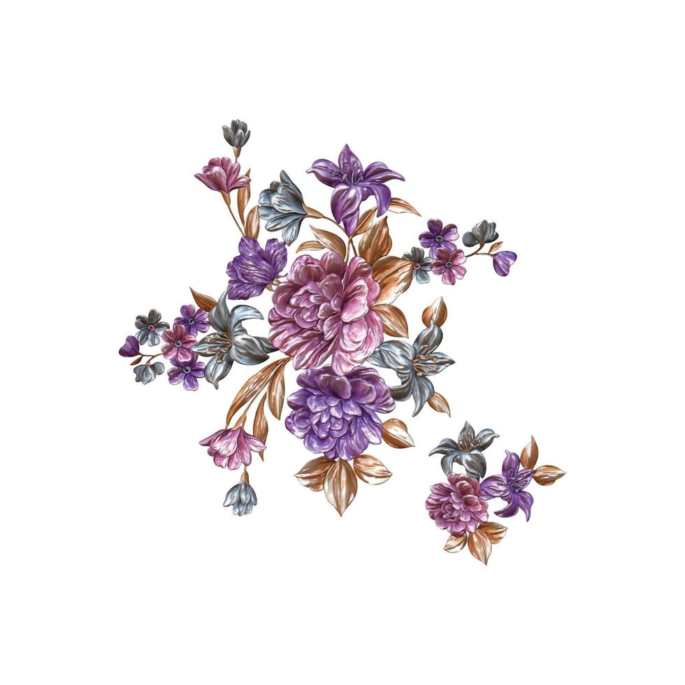 blomma illustration, botanisk blommig bakgrund, dekorativ blomma mönster, digital målad blomma, blomma mönster för textil- design, blomma buketter, blommiga bröllop inbjudan mall. vektor