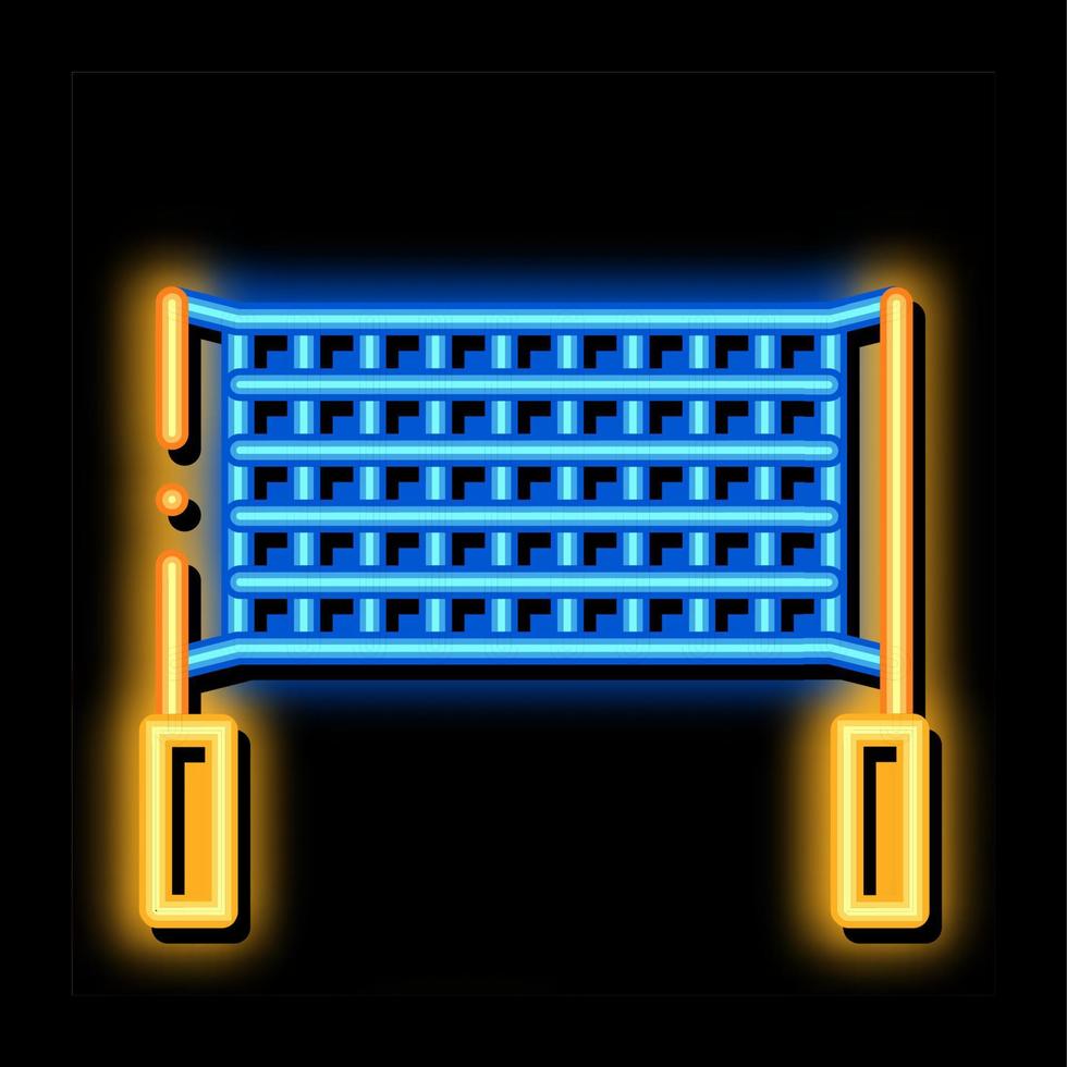 Volleyballnetz-Neonlicht-Symbol-Illustration vektor