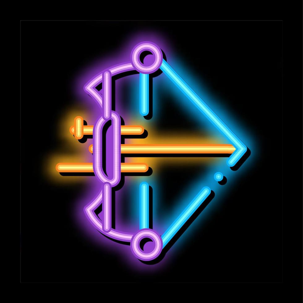 professionell rosett och pil neon glöd ikon illustration vektor