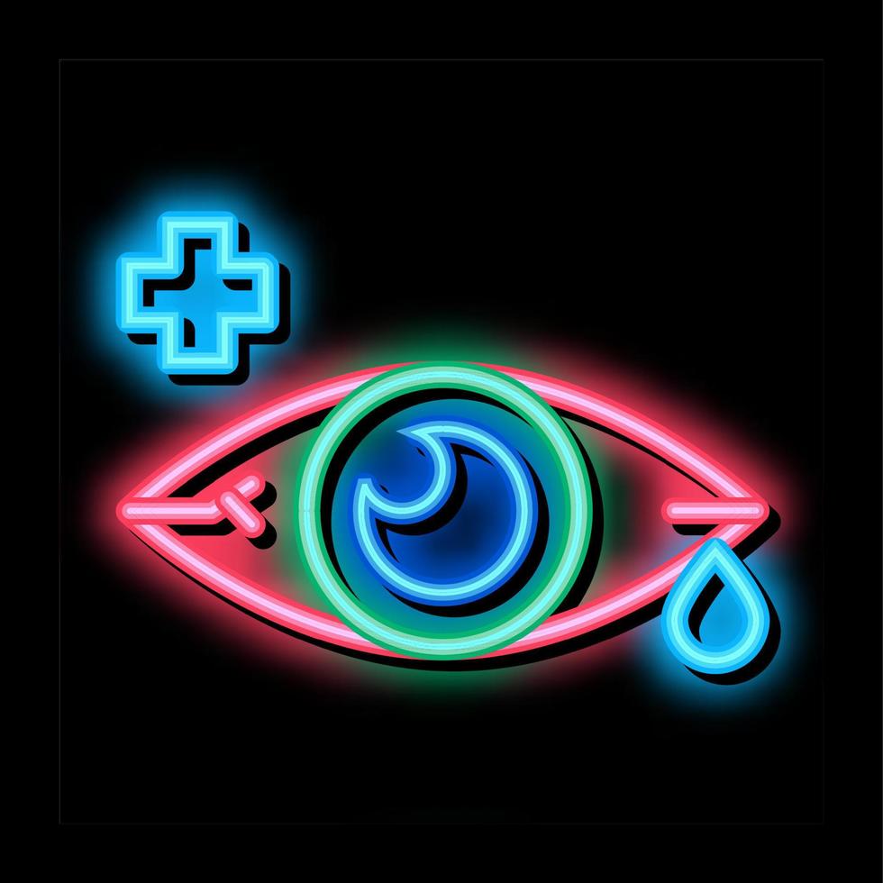 wund krank tränen auge organ neon glühen symbol illustration vektor