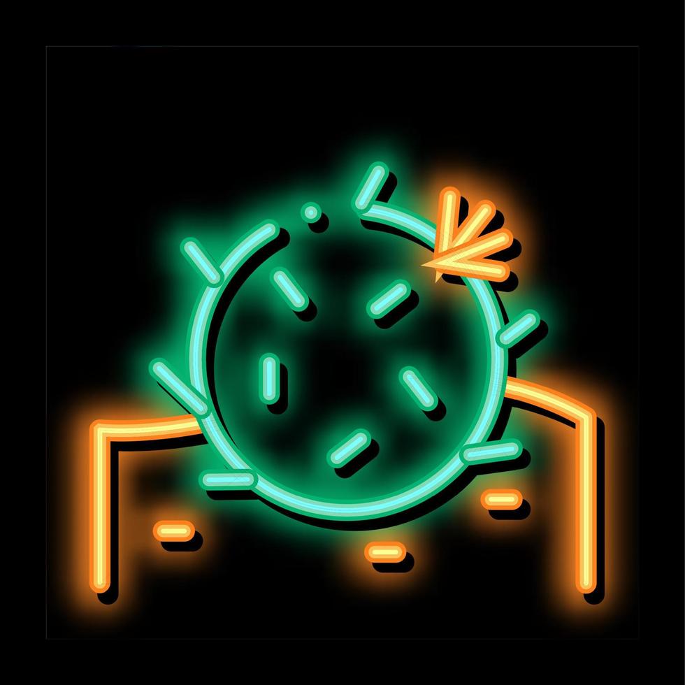 kaktus neon glöd ikon illustration vektor