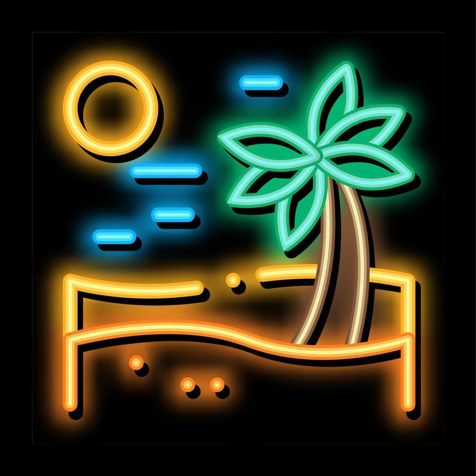 palmenwüste neonglühen symbol illustration vektor