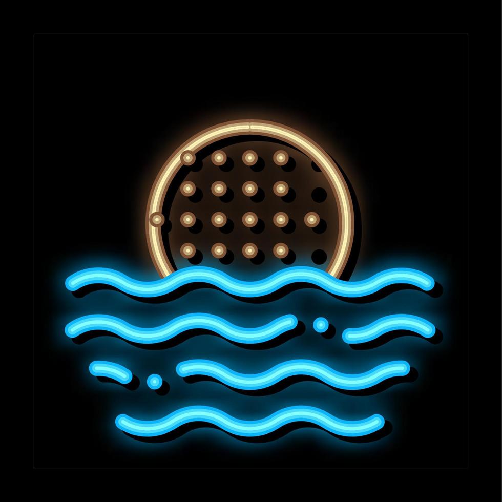 boll på vatten neon glöd ikon illustration vektor