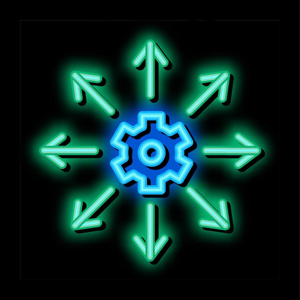 gangpfeile neonglühen symbol illustration vektor