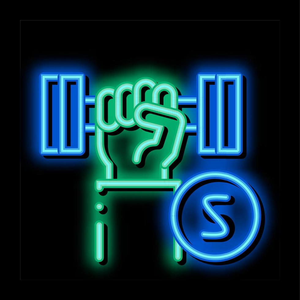 handhantel neonglühen symbol illustration vektor