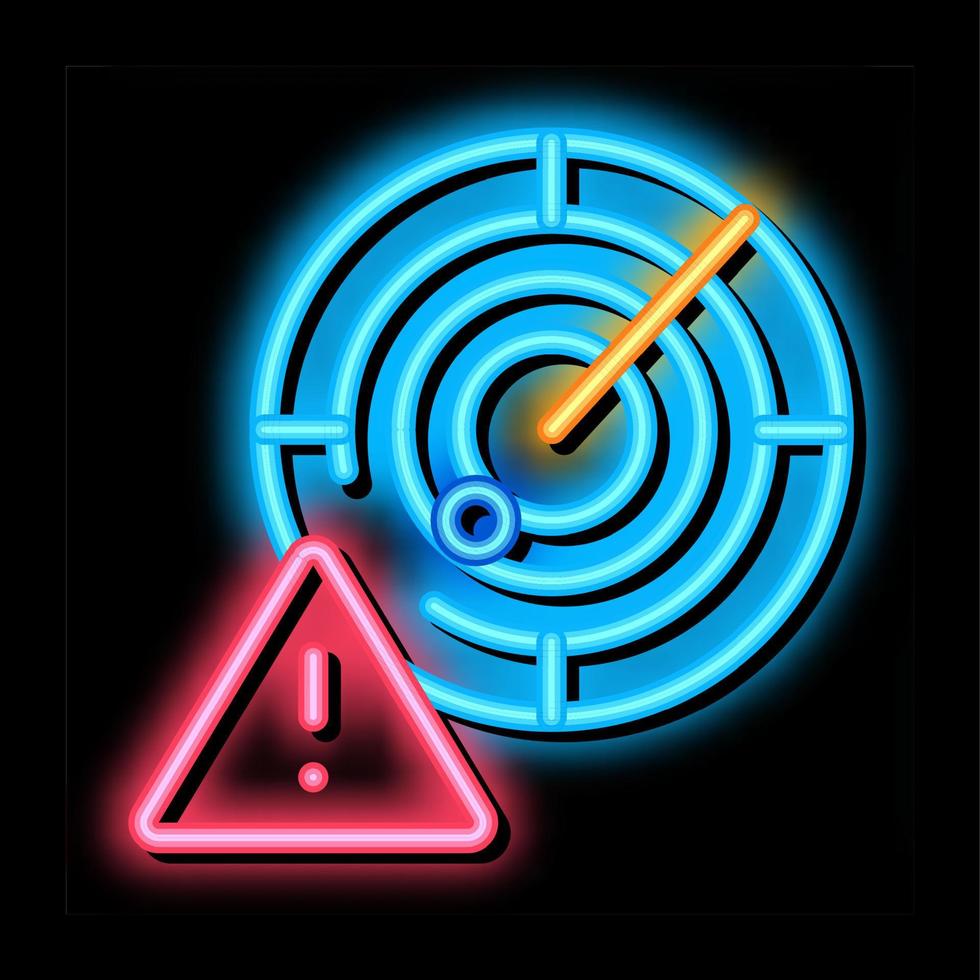 Vorsicht Radar Neon Glow Icon Illustration vektor