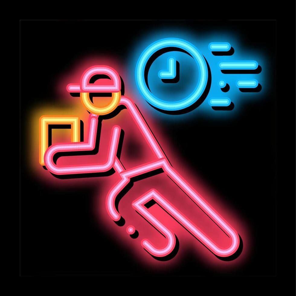 lieferung express-kurier-neon-leuchten-symbol-illustration vektor