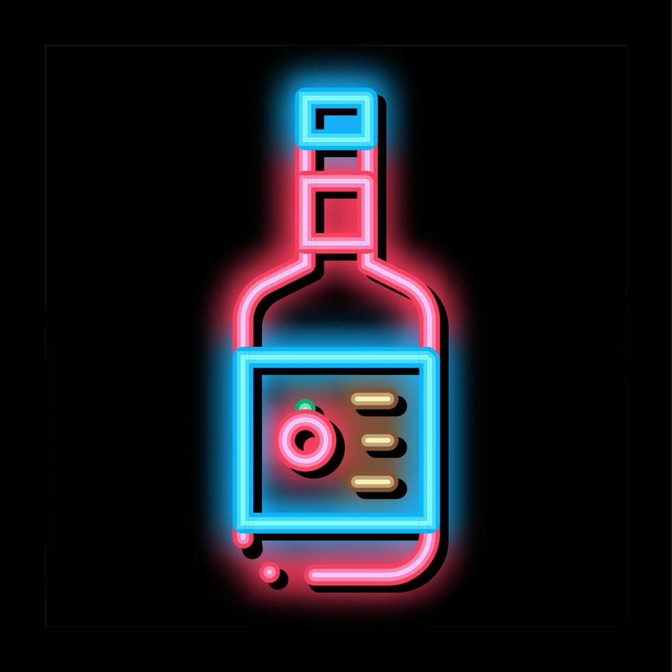 sås flaska neon glöd ikon illustration vektor