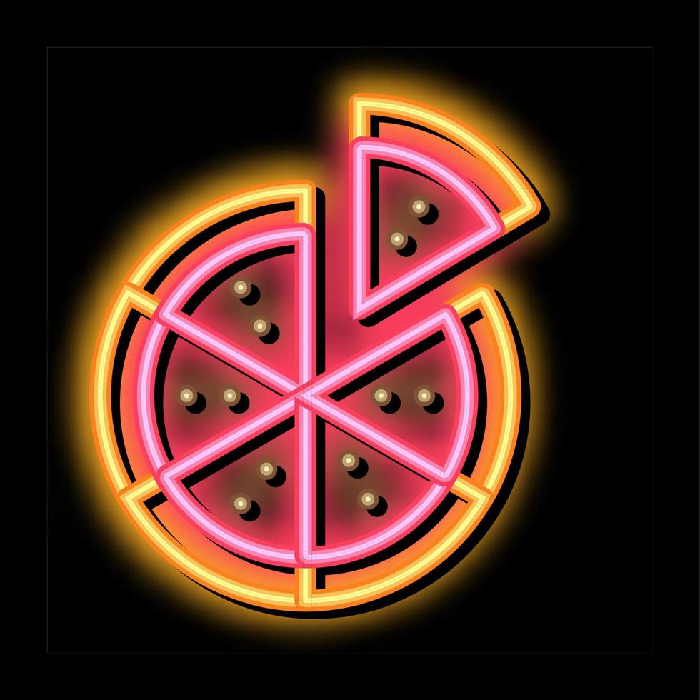 geschnittene pizza neonglühen symbol illustration vektor