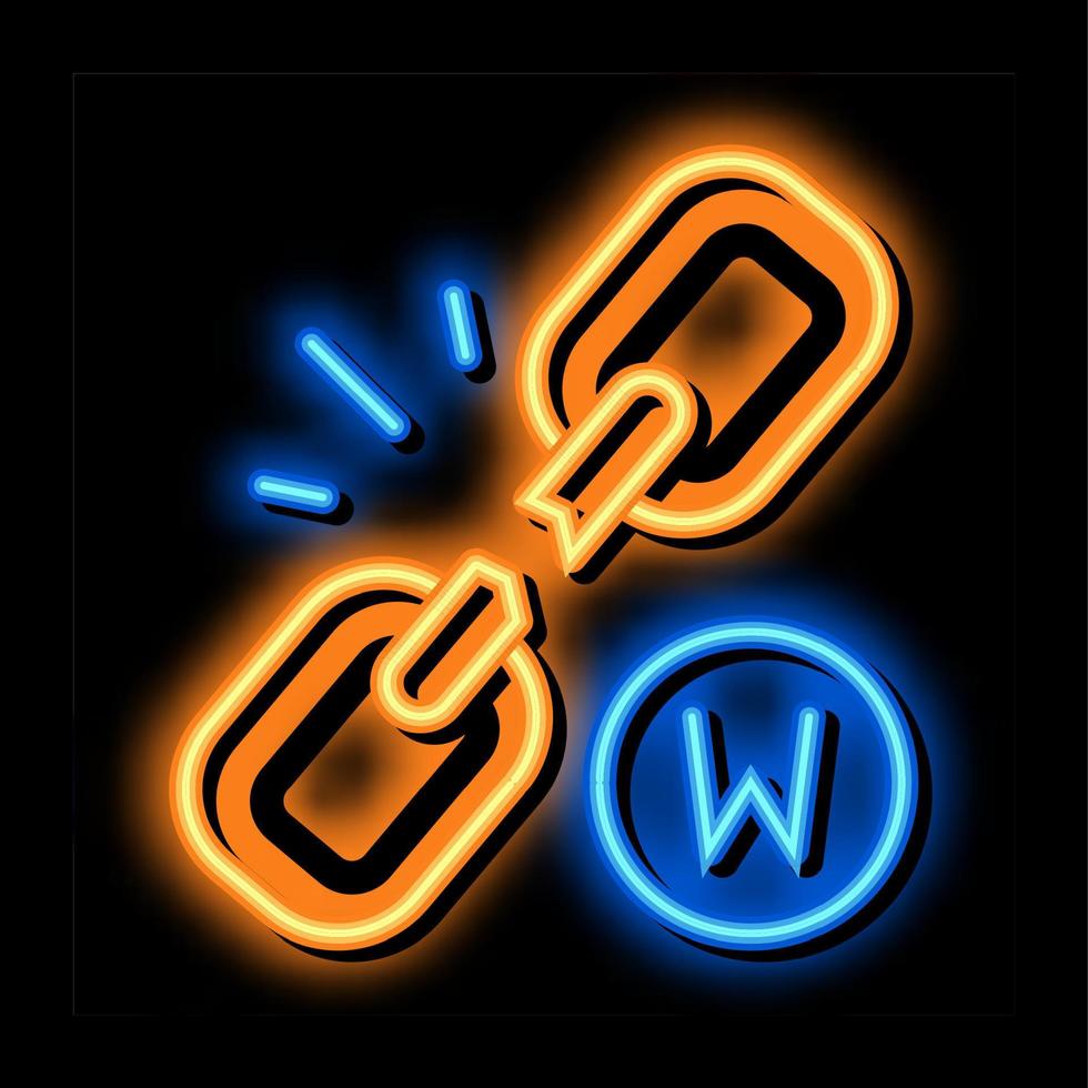 gebrochene kette neonglühen symbol illustration vektor