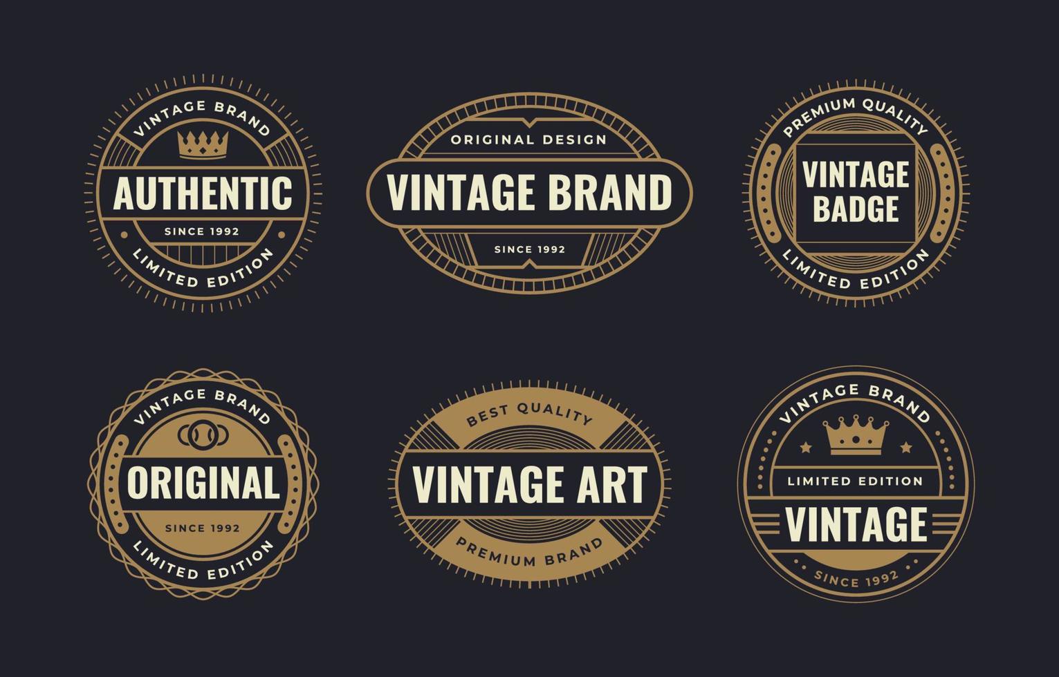 vintage badge set vektor